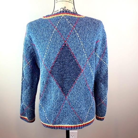 Liz Claiborne Argyle Knit Chunky Sweater - Picture 2 of 5
